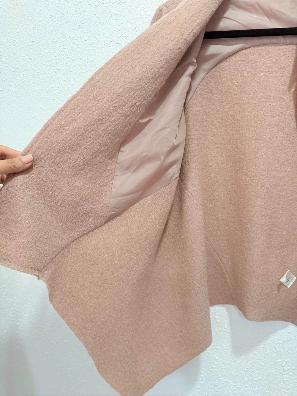 CAbi 100% Valentina wool Dusty Rose Open-Front Cardigan M